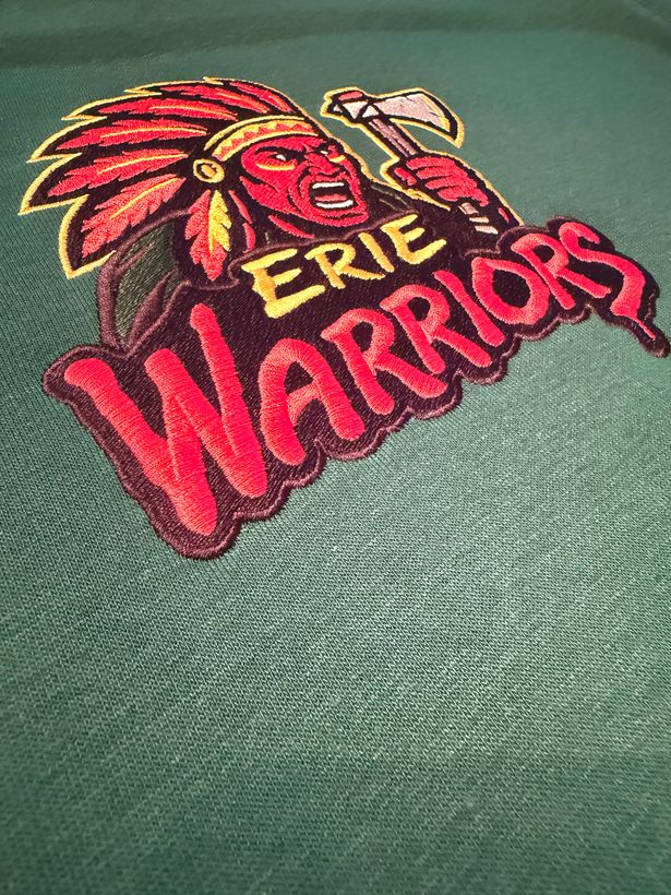 Erie Warriors — custom embroidery by TS Embroidery
